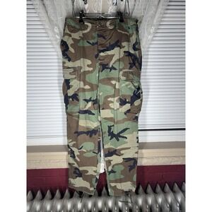 Vintage Army Military Pants Trouser Woodland Camo Pattern 31-35 Cargo 90s Y2K